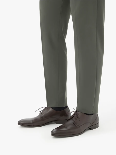 Dunkelbraune formelle Halbschuhe aus Leder