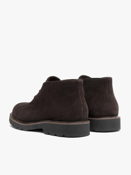 Dunkelbraune Velourslederstiefel