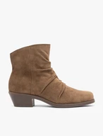 Dunkelbeige geknitterte Cowboystiefel