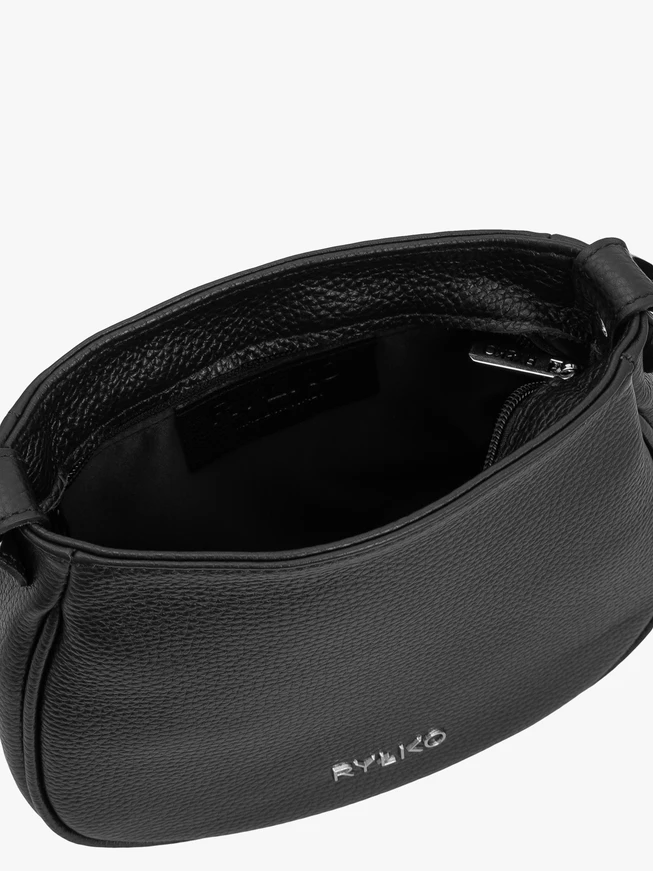 Handtasche aus schwarzem Vollnarbenleder