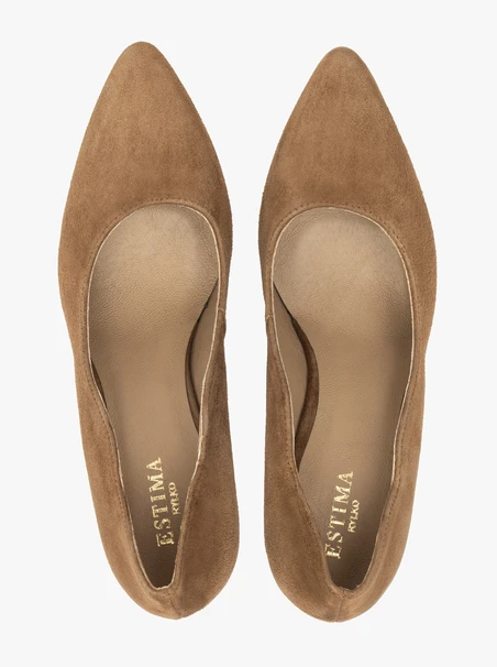 Stiletto-Pumps aus braunem Leder