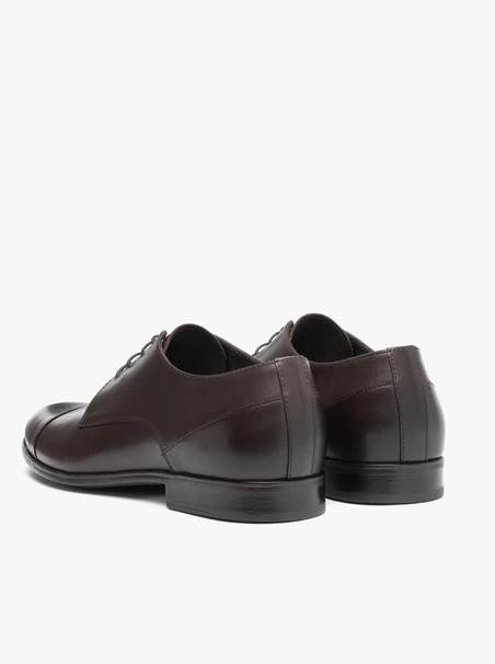 Dunkelbraune formelle Halbschuhe aus Leder