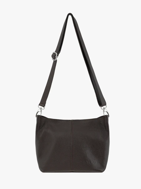 Handtasche aus dunkelbraunem Vollnarbenleder
