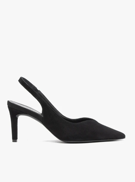 Schwarze Slingback-Pumps mit Stilettoabsatz