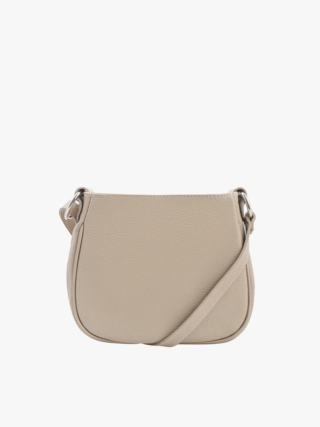 Beigefarbene Handtasche aus Leder und Velours