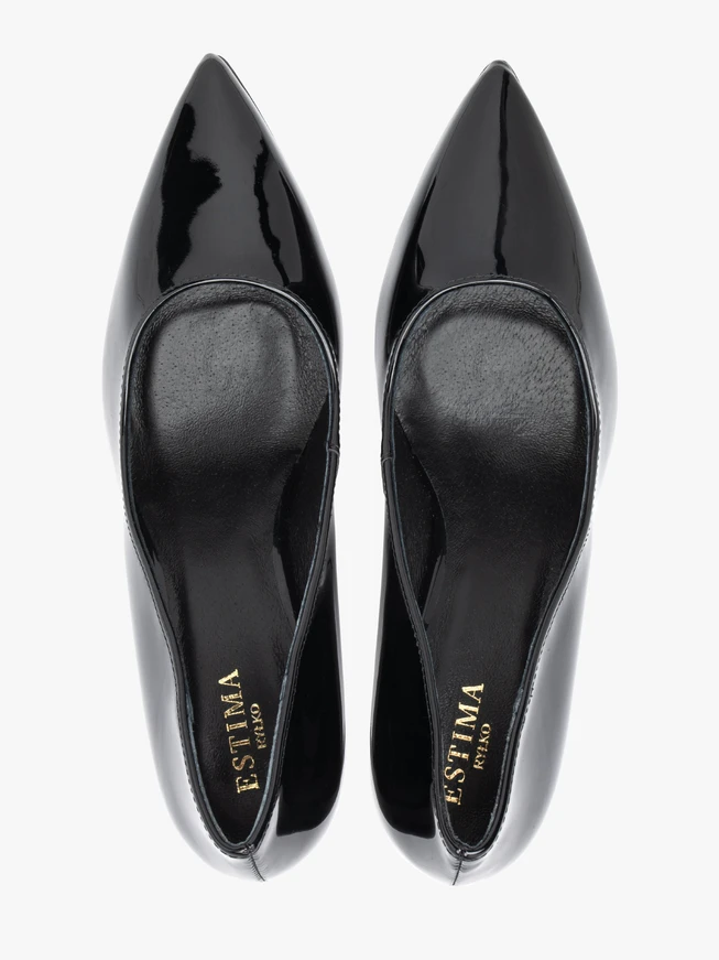 Schwarz lackierte Stiletto-Pumps