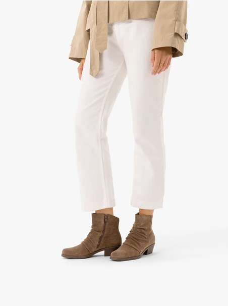 Dunkelbeige geknitterte Cowboystiefel