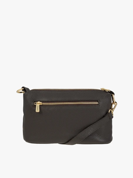 Handtasche aus braunem Leder und Velours