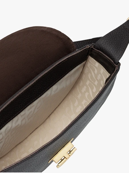 Dunkelbraune Lederhandtasche