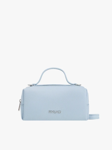 Kleine blaue Lederhandtasche