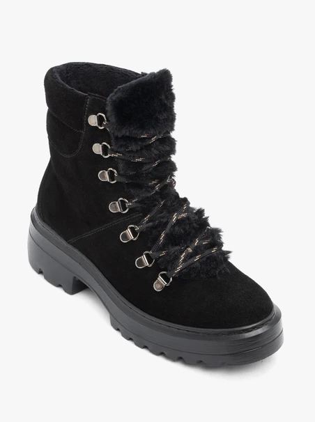 Schwarze Schneestiefel im Trekking-Stil