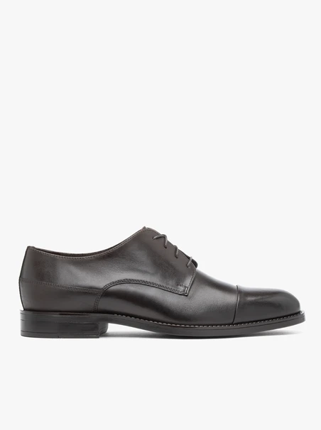 Braune elegante Halbschuhe aus Glattleder