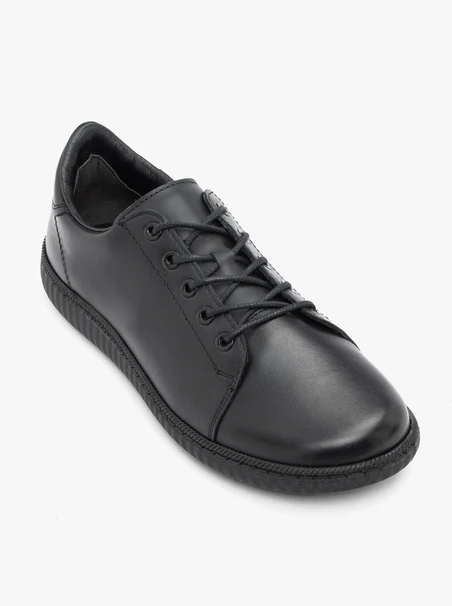 Schwarze Sporthalbschuhe aus Leder